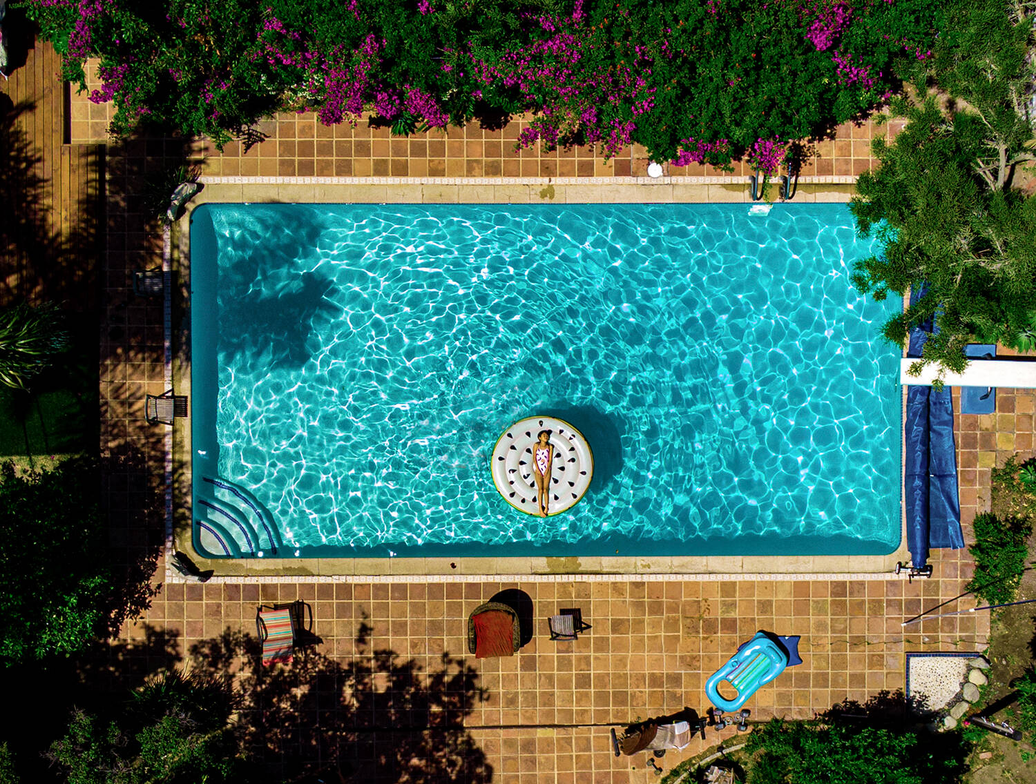 Huge pool, Mediterranean, colorful